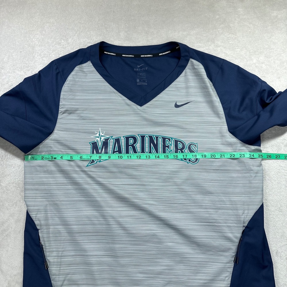 Seattle Mariners Pullover Mens XL Navy Grey Dri-FIT Windshirt MLB Baseball Nike - Picture 5 of 7